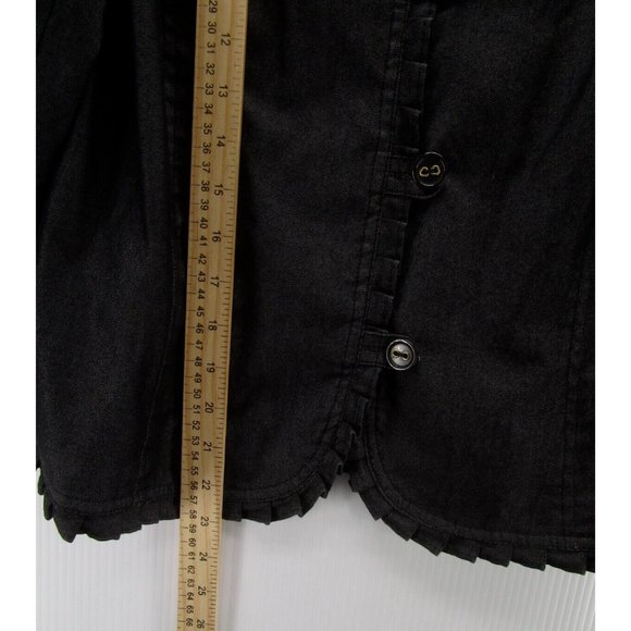 Attyre Jacket Medium Button Up Blazer Ruffled Career Preppy V-Neck - Picture 4 of 9